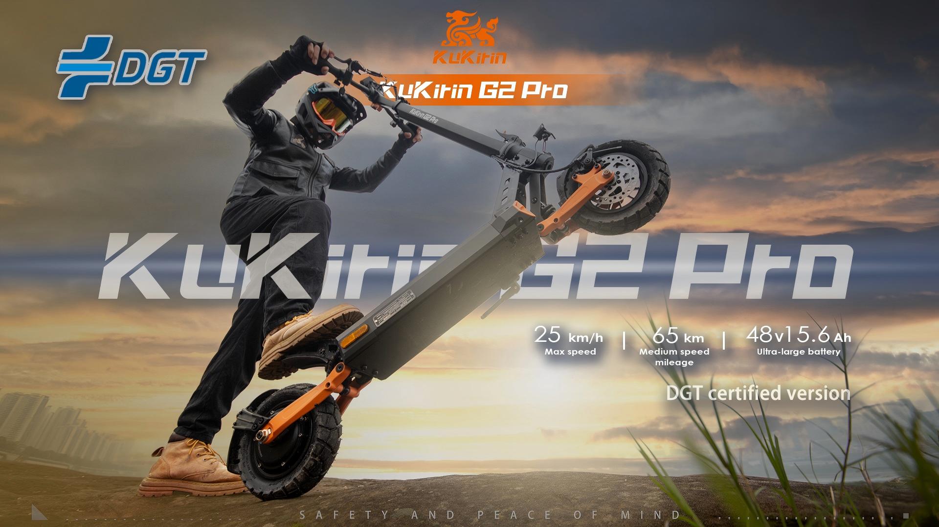 Trottinette électrique KuKirin DGT certifiée, limitée à 25 km/h pour une utilisation légale sur route en Espagne