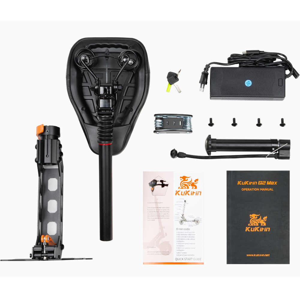 Liste des articles inclus avec le scooter électrique KuKirin G2 Max