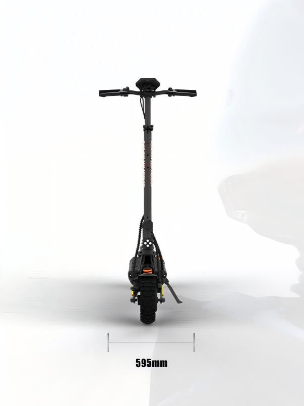 Front dimensions and handlebar width specifications of the KuKirin G2 Master.