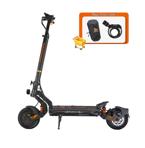 KuKirin G2 Master electric scooter ultimate combo set with both lock and front storage bag.