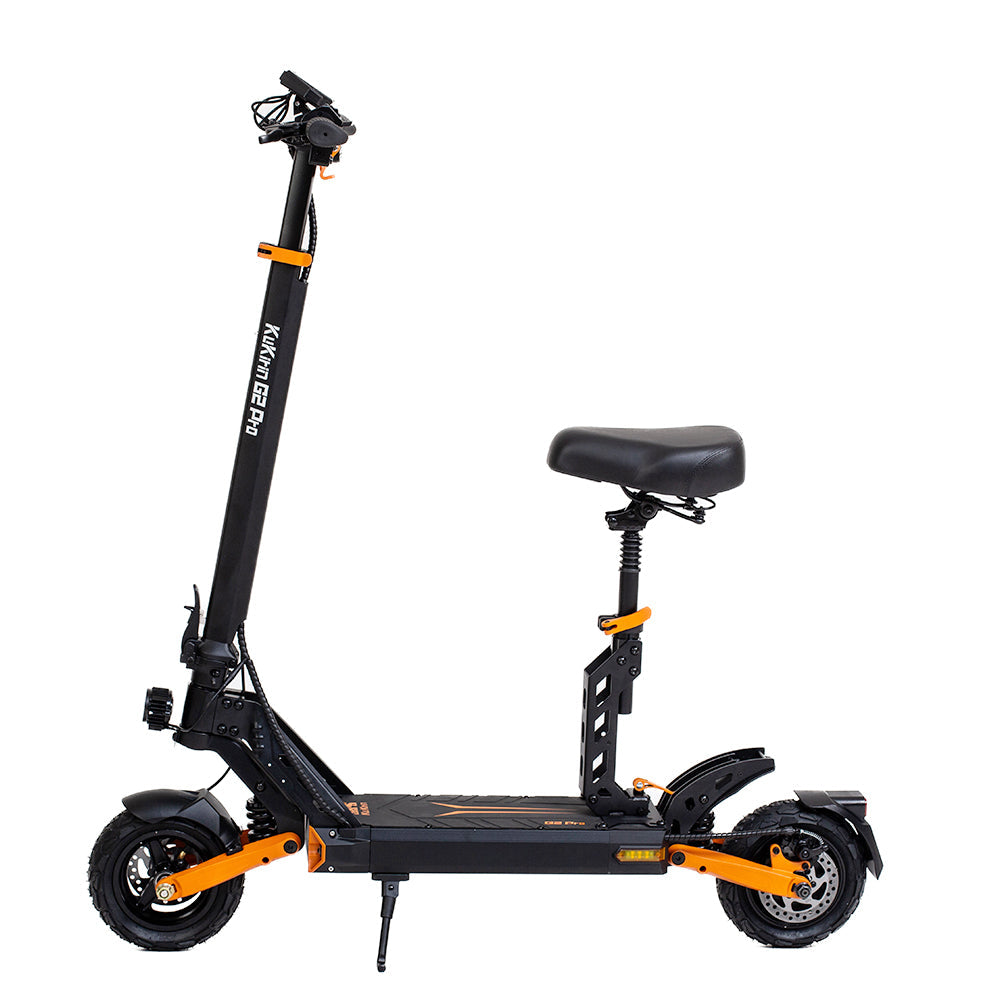 Premium KuKirin G2 Pro electric commuter scooter configured with its optional detachable seat