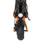 High-visibility front spot safety lights and rugged tire profile of KuKirin G2 Pro.