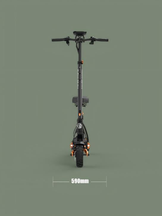 Front view sizing and handlebar width measurement diagram for KuKirin G2 Pro.