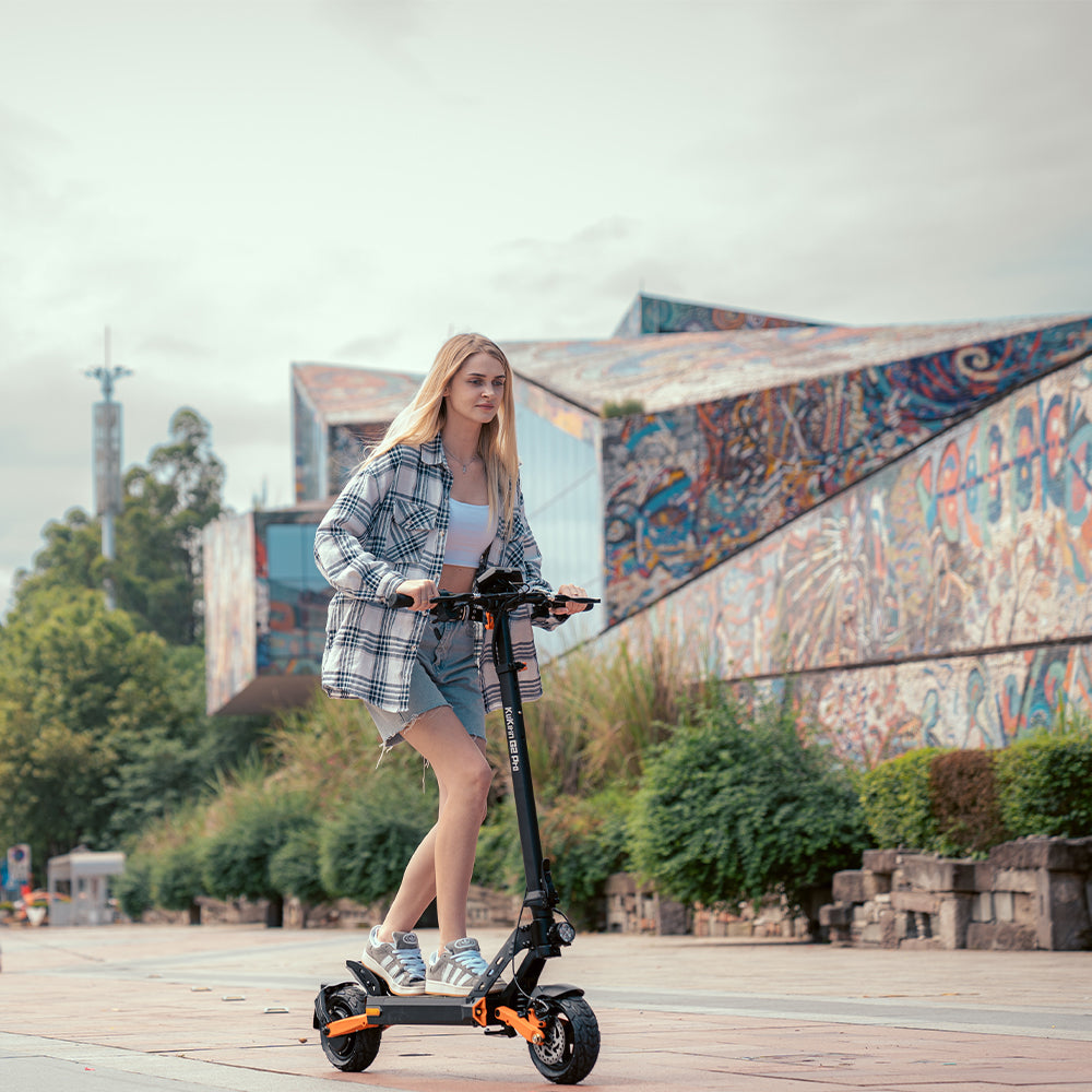 Smooth urban cruising on the agile KuKirin G2 Pro electric scooter.