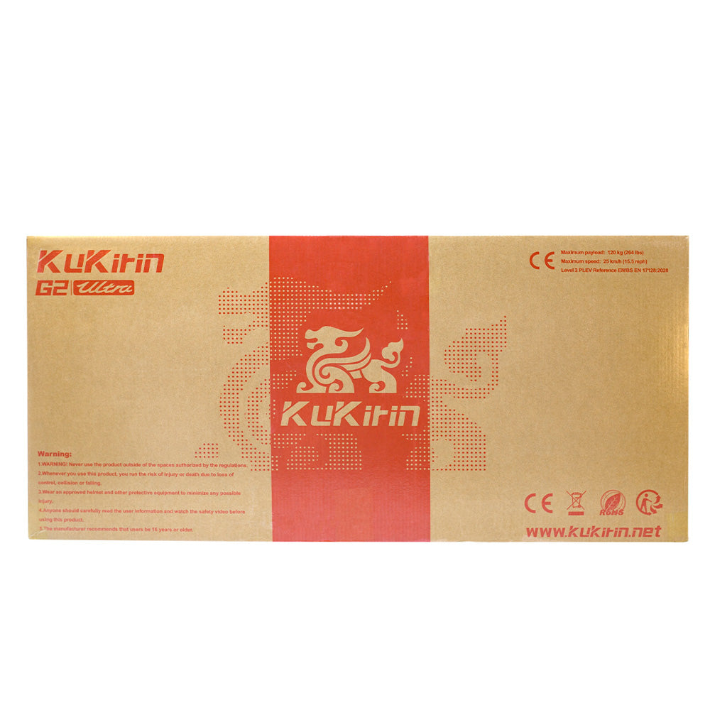 Emballage de boîte d'expédition de protection officielle robuste en carton pour le KuKirin G2 Ultra.