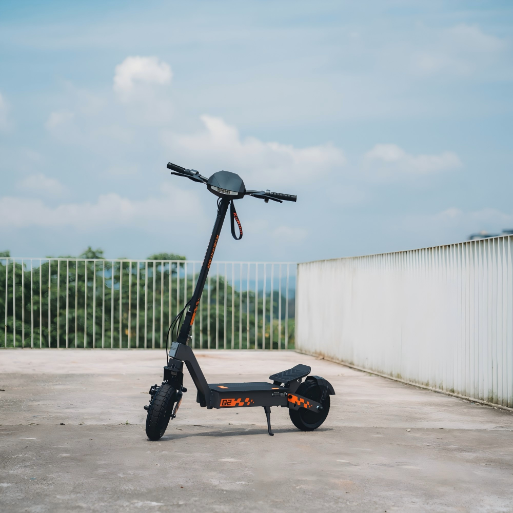 Stylish KuKirin G2 electric scooter for city commuting.