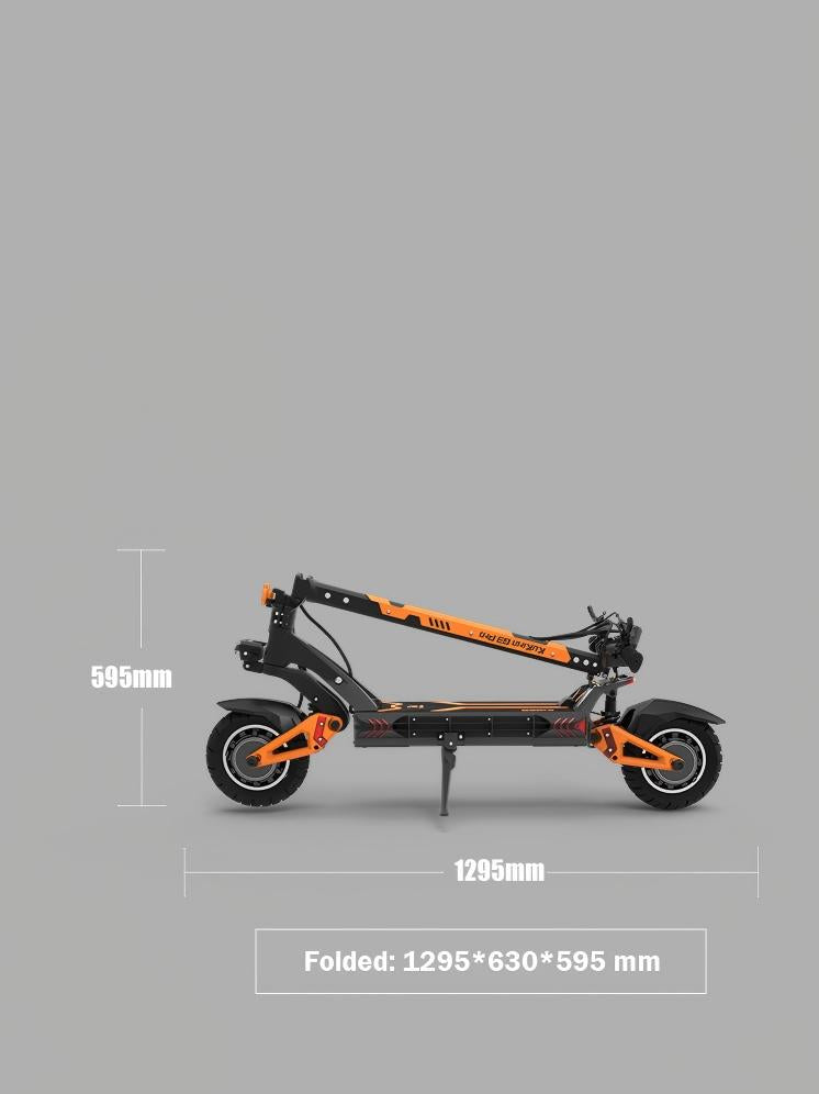 Folded dimensions of the KuKirin G3 Pro showing a highly portable collapsed height of 595mm