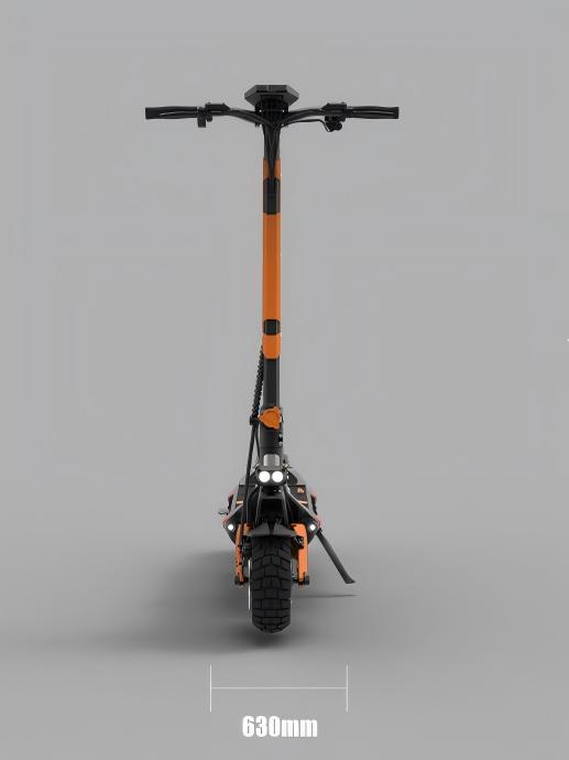 Front view sizing card showing the stable 630mm tracking width specs of the KuKirin G3 Pro