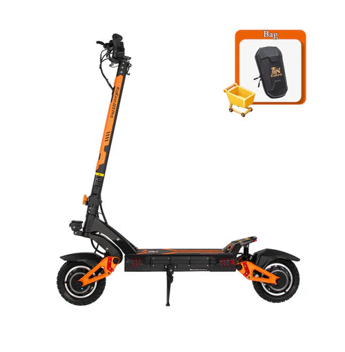 KuKirin G3 Pro commuter setup equipped with a rigid waterproof front handlebar storage bag
