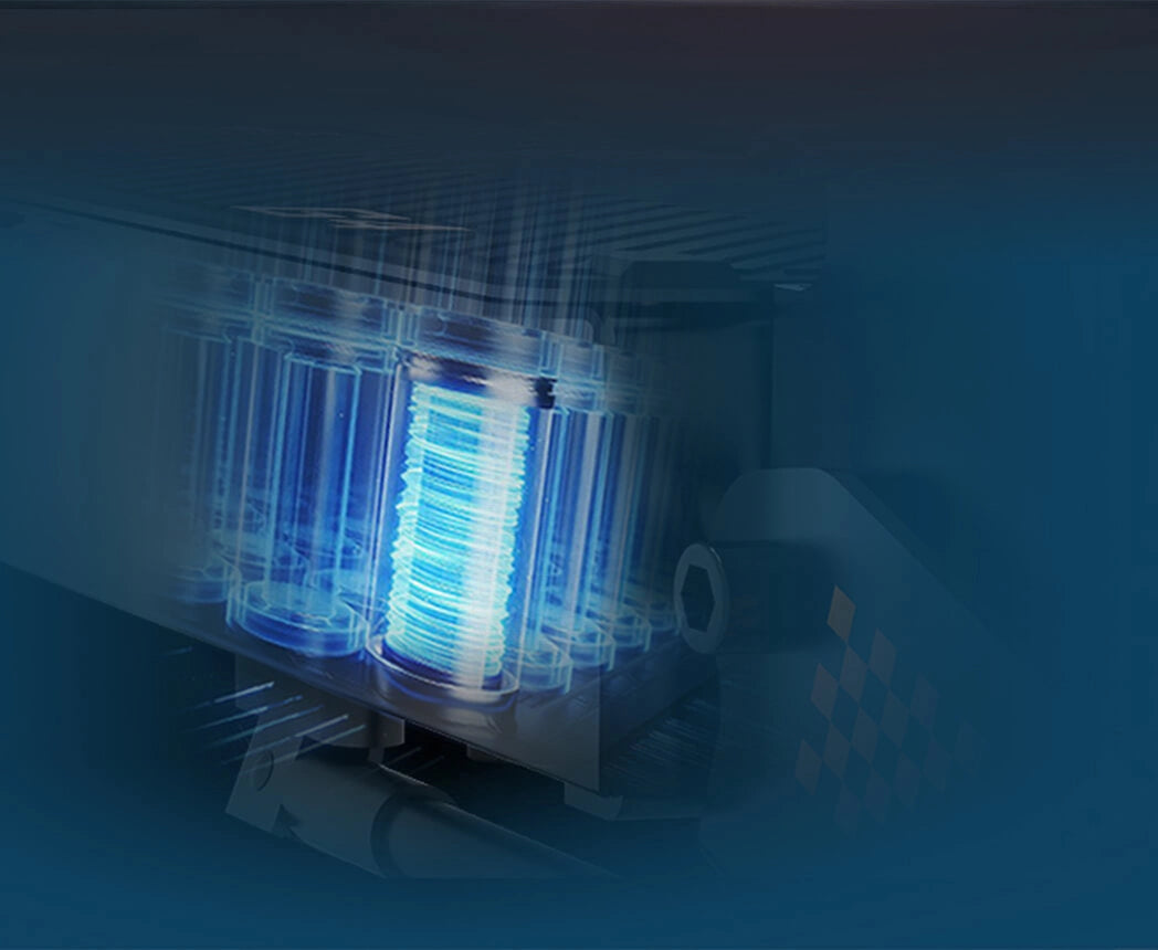 X-ray view of the KuKirin G4 60 V 20 Ah battery cells in the deck