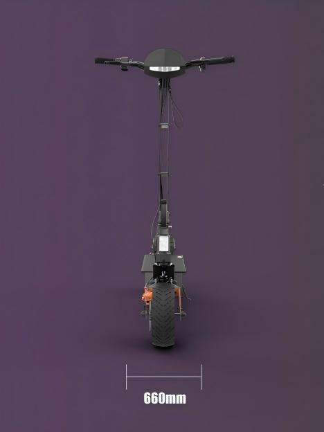 Front view diagram showing the 660 mm wide KuKirin G4 handlebars.