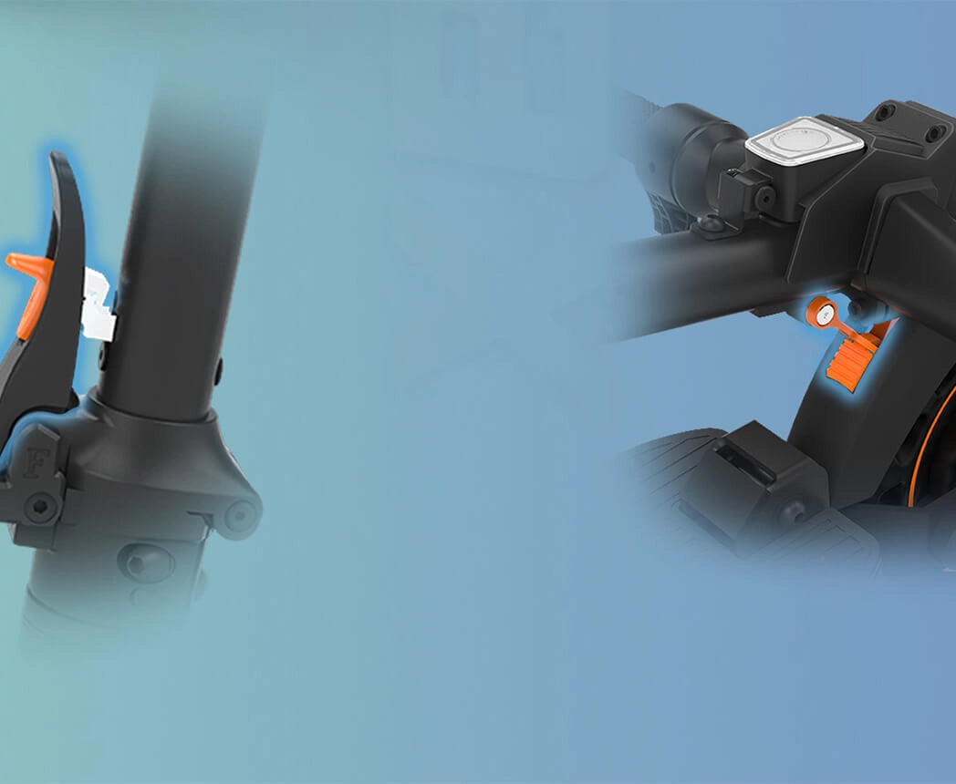 Fold and secure your ride effortlessly in seconds using the heavy-duty safety quick-lock buckle.